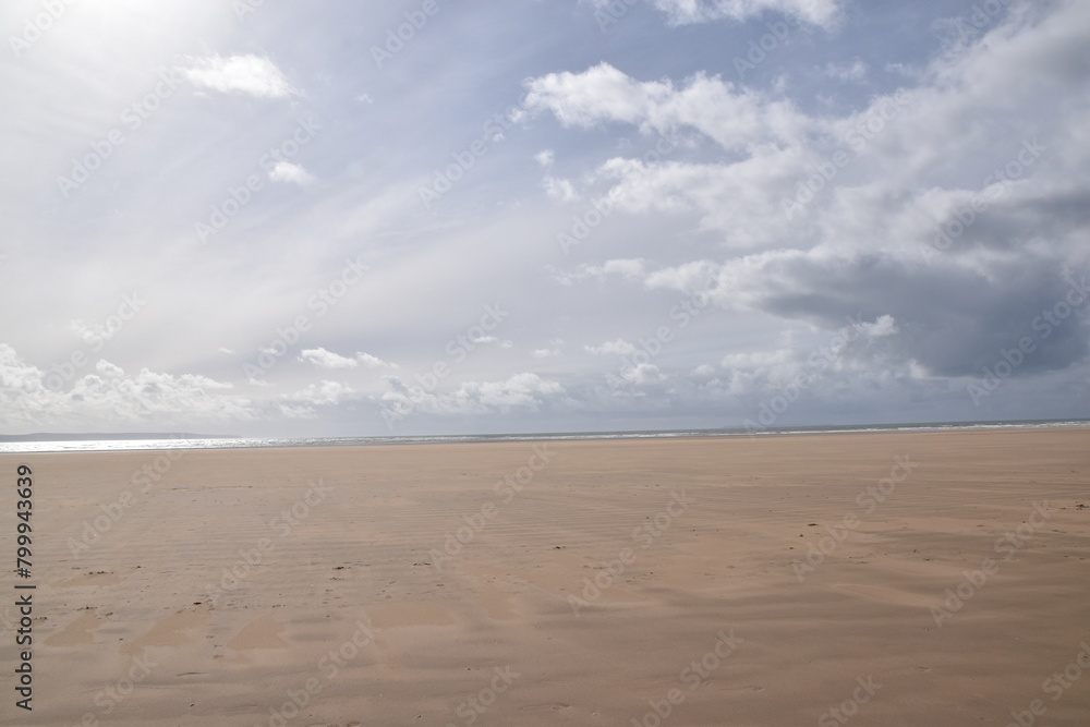 the large beach of Saunton sands giving the effect of a desert in the uk