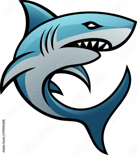 A shark cartoon icon mascot illustration concept