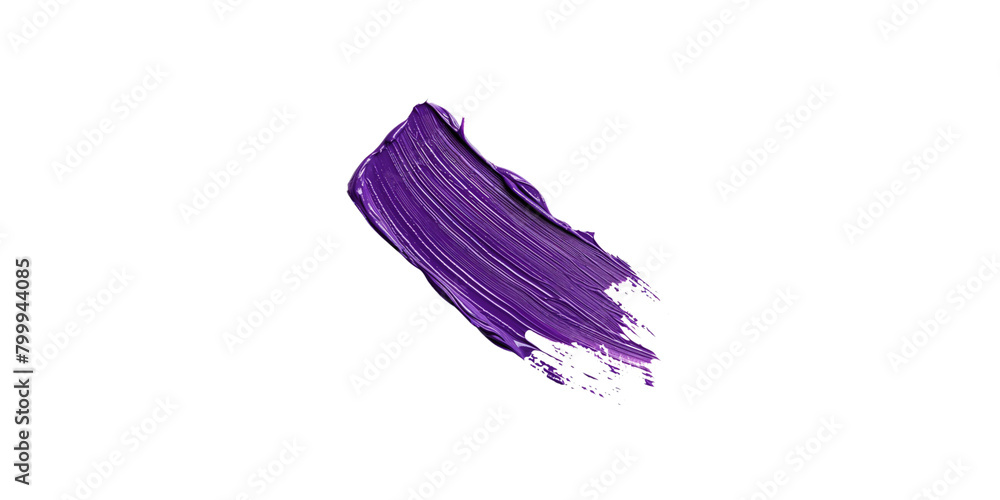Purple stroke of paint with brush, isolated on white background

