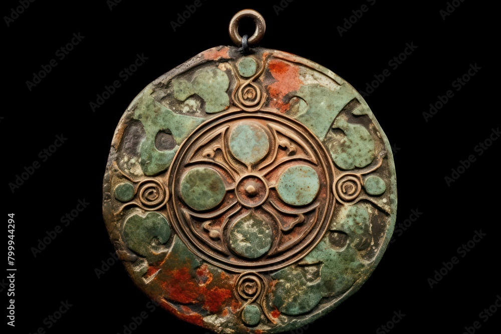 Antique bronze pendant with intricate design Antique bronze pendant with intricate design