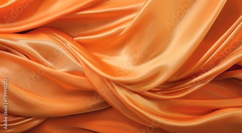 Vibrant orange satin fabric