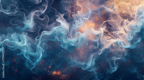 Dynamic Fluidity: Abstract Swirling Clouds and Patterns Energizing Digital Designs