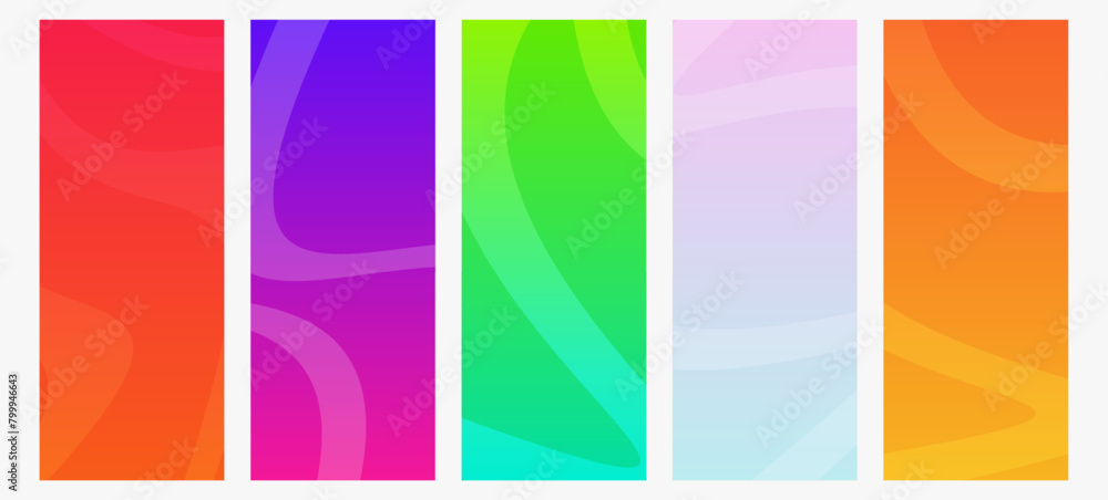 Set of modern gradient backgrounds with wave line Set of modern gradient backgrounds with wave line