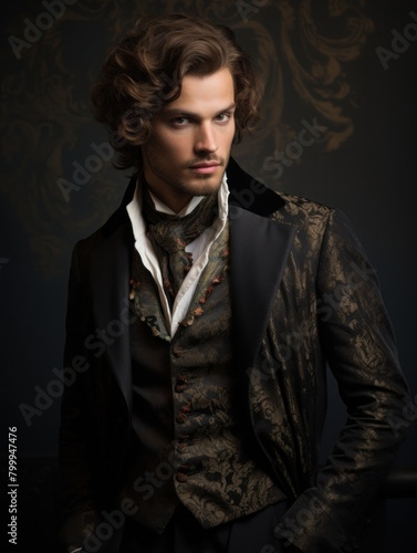 Elegant Victorian gentleman in formal attire