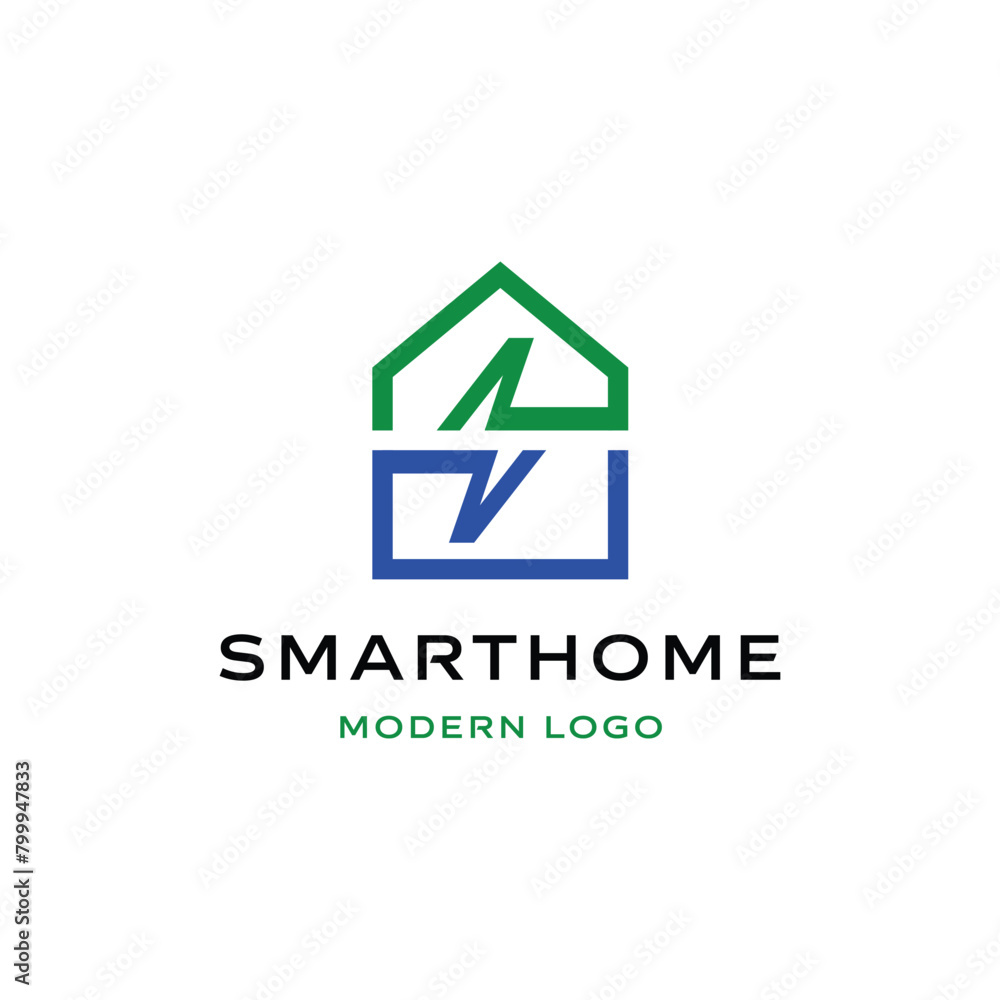 Electric smart home logo design template vector illustration Electric smart home logo design template vector illustration