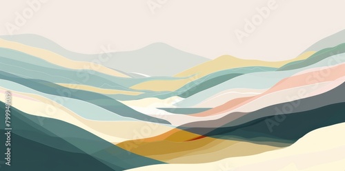 Dynamic backdrop inspired by an abstract mountain landscape. Bold lines and vibrant colors evoke energetic terrain. 
