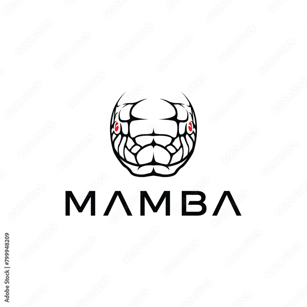 Fototapeta premium Mamba snake logo dsign template vector illustration