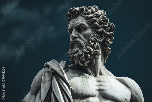 Dramatic Statue of Mythological Figure