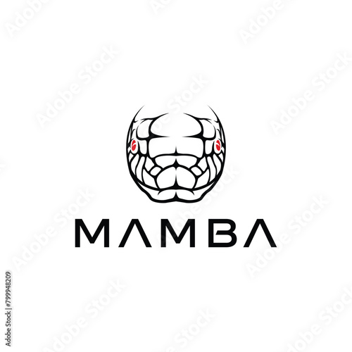 Mamba snake logo dsign template vector illustration photo