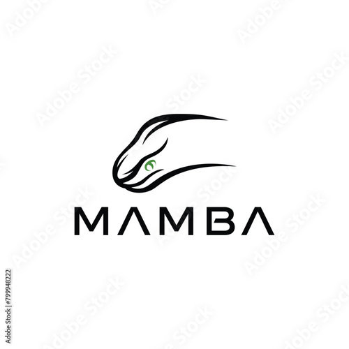 Mamba snake logo dsign template vector illustration photo