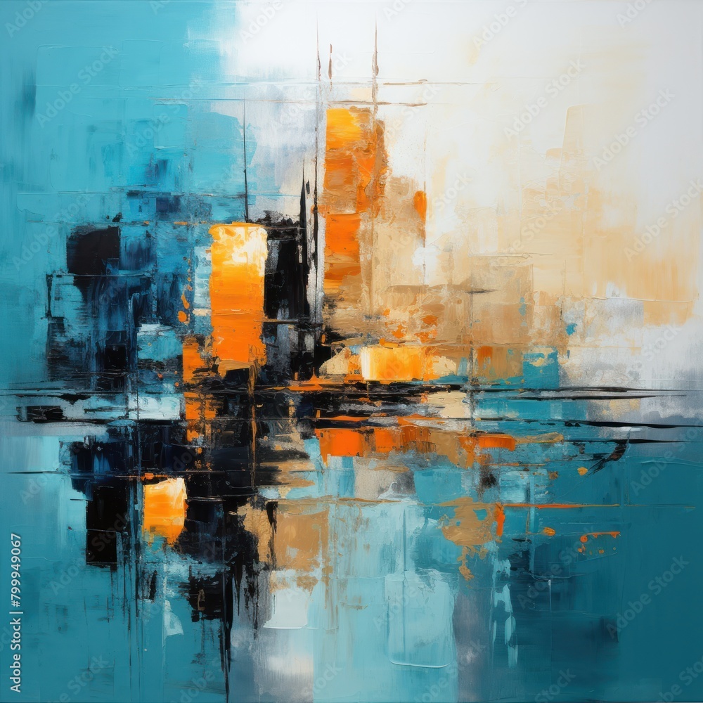Vibrant Abstract Cityscape Painting Vibrant Abstract Cityscape Painting