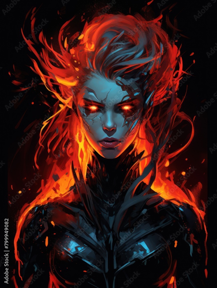 Fiery Supernatural Warrior