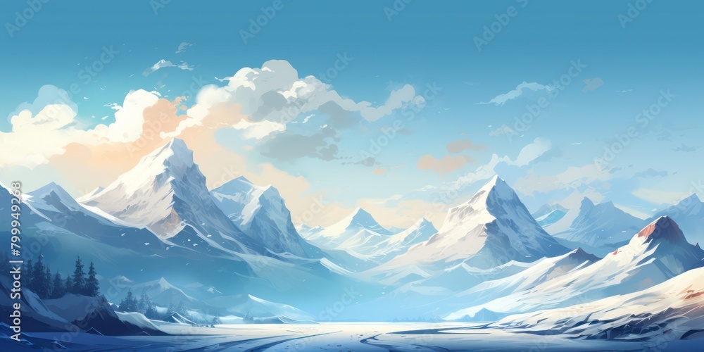 Majestic Snowy Mountain Landscape