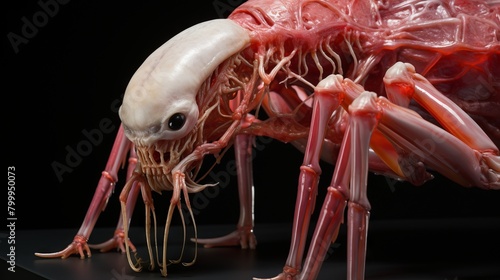 An ultra realistic render of a horrifying alien creature with a mix of insect and arachnid features photo