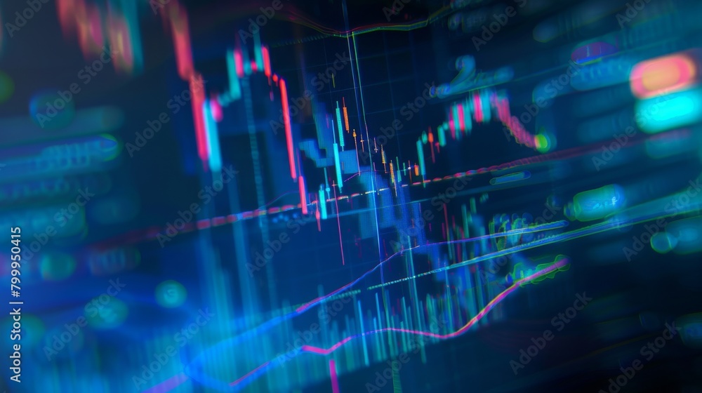 close up inancial chart with uptrend line candlestick graph in stock market close up inancial chart with uptrend line candlestick graph in stock market