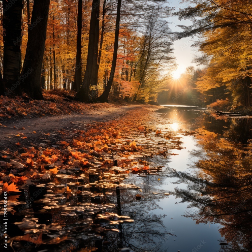 Autumn Woodland Reflection