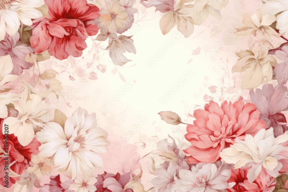 Elegant floral background with pink and white flowers