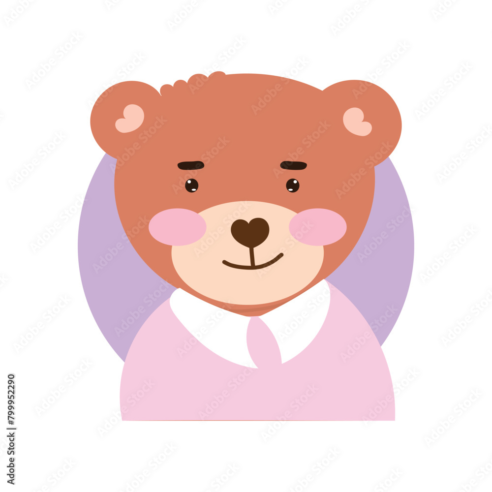 Hand drawn vector illustration of a cute baby bear. baby bear element design. ballon bear, costum
