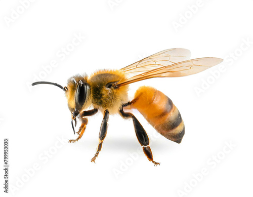 Biene isoliert auf weißen Hintergrund, Freisteller