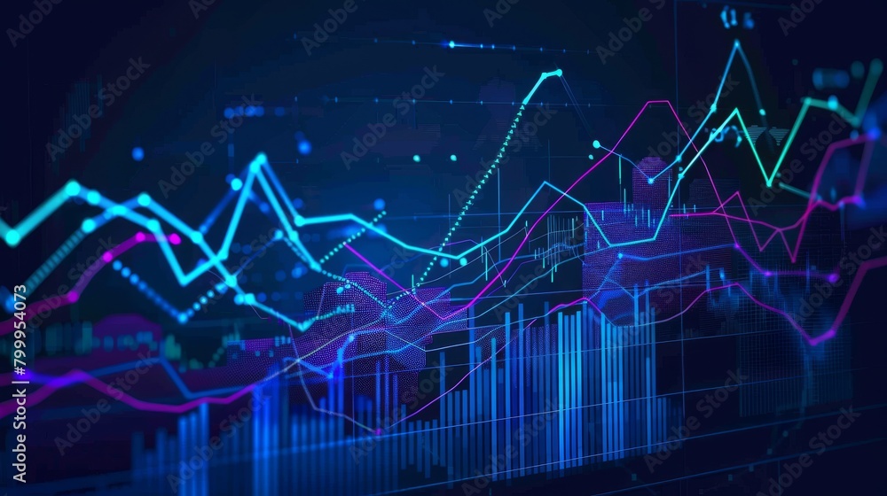 Stock market graph and investment concept