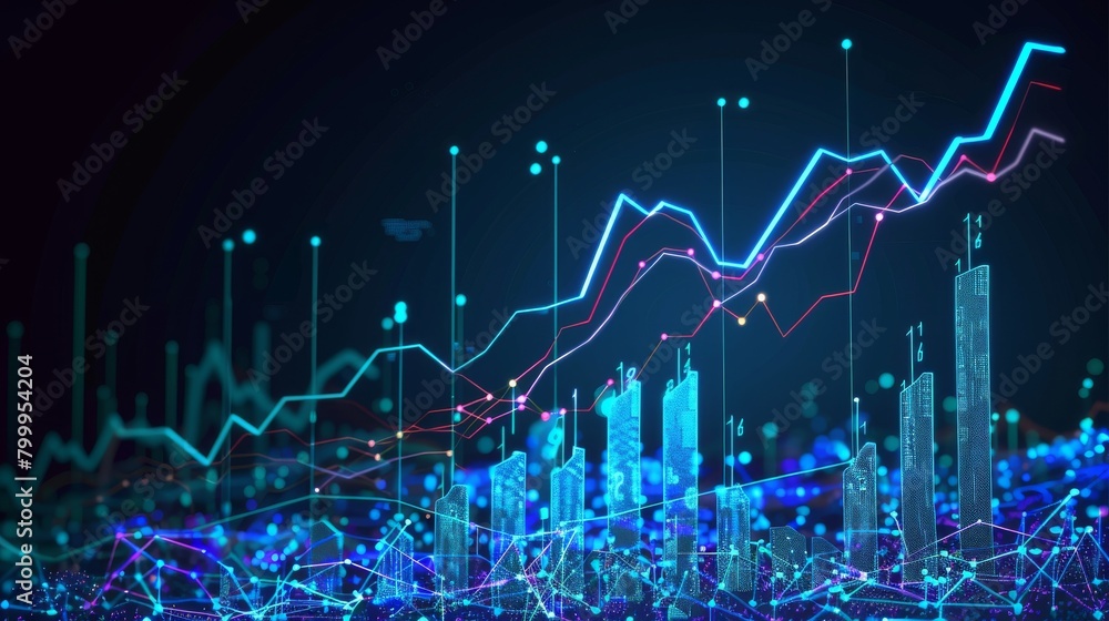 Stock market graph and investment concept Stock market graph and investment concept