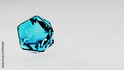 An electric blue diamond ring is displayed on a pristine white surface  embodying the perfect fusion of body jewelry and creative art in the form of a gemstone accessory