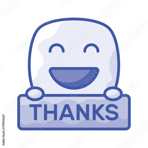 Grab this carefully crafted icon of thanks emoji, ready for premium use