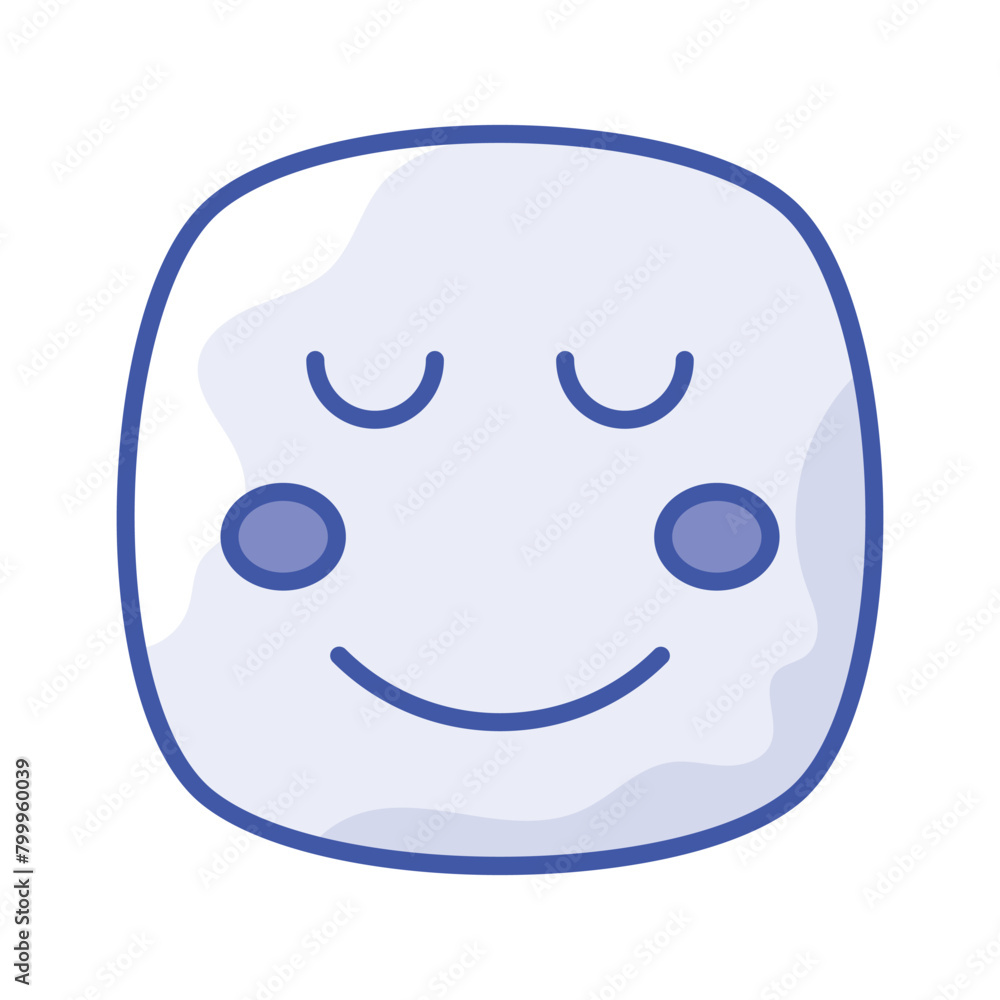Calm face emoji icon, proud, cool expressions vector design Calm face emoji icon, proud, cool expressions vector design
