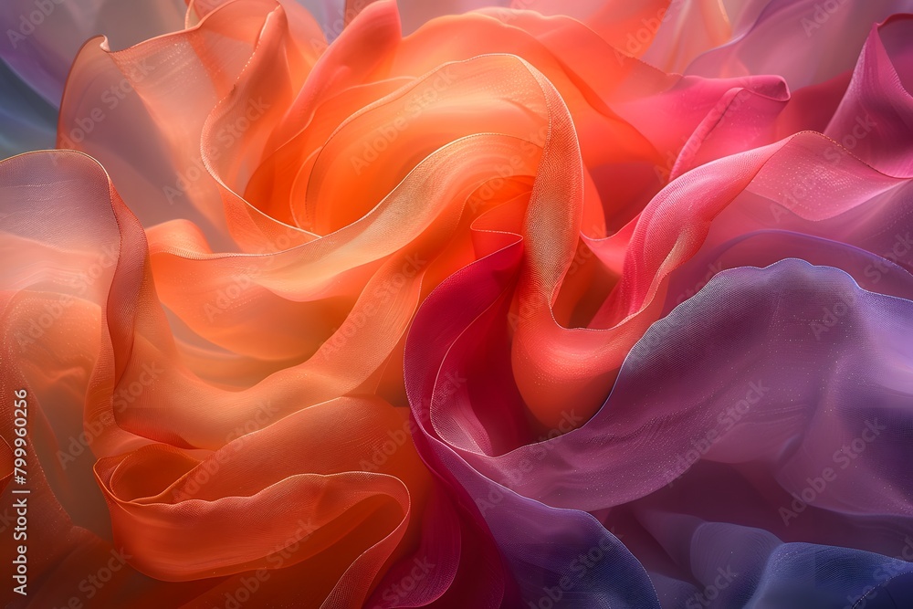 Vibrant Silk Fabrics in Mesmerizing Twists and Waves Vibrant Silk Fabrics in Mesmerizing Twists and Waves