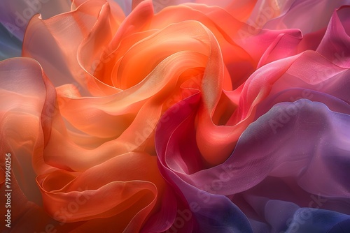 Vibrant Silk Fabrics in Mesmerizing Twists and Waves