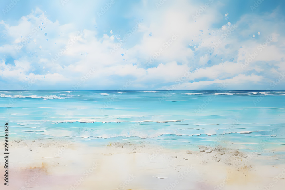 Tranquil Beachfront Bliss, abstract landscape art, painting background, wallpaper, generative ai