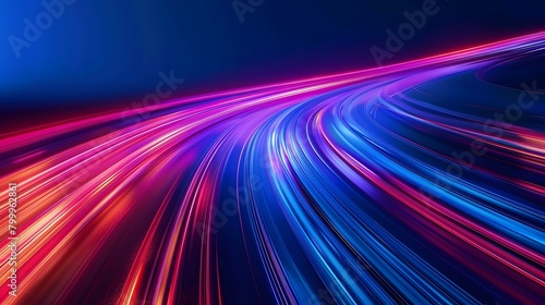 Modern abstract high-speed movement. Colorful dynamic motion on blue background. Movement technology pattern for banner or poster design background concept.