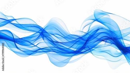 Blue abstract wave background with white background 