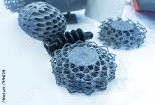 Metal products made by metal 3D printing. Modern additive technology. © xiaoliangge