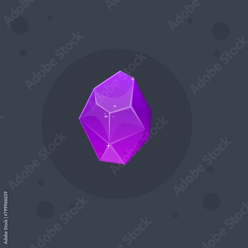 Game UI Icon Purple Gem Stone Isolated Vector Design (ID: 799966639)