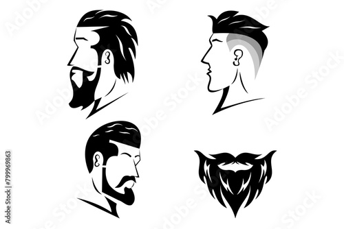 This is a black barber shop logo suitable for men's barber shop logos, haircut equipment shops, online razor shops, men's salons, hairdressers and barber group logos, barber community logos