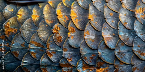 Zoomed-in view of a fish's scale, high-magnification with intricate structures