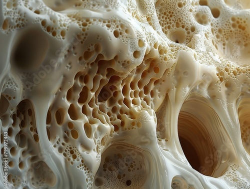 High-magnification of a human tooth, intricate structures, macro photography