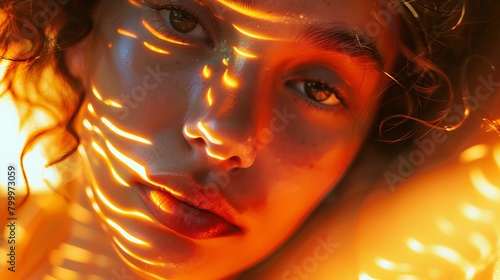 Artistic portrait with neon lights