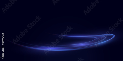 Light neon Twirl. Curve light effect of neon line. Luminous blue circle. Light pedistal, podium, platform, table. Vector PNG. Vector illustration 