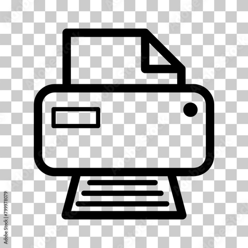Printer document web icon, printout machine technology flat sign vector illustration