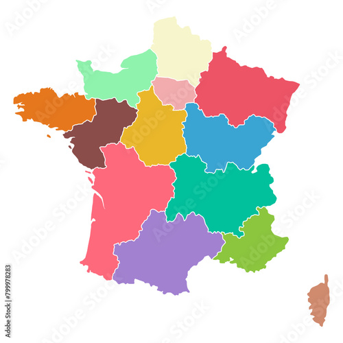 France regions map symbol shape, travel web flat concept icon symbol vector illustration