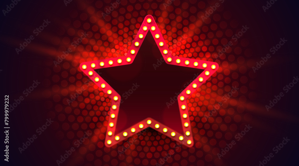 Light star frame label, event bar casino, show signboard. Vector illustration Light star frame label, event bar casino, show signboard. Vector illustration