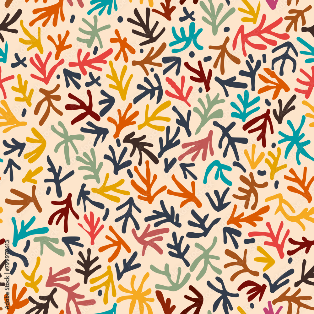Multicoloured doodle hand drawn seamless pattern Multicoloured doodle hand drawn seamless pattern