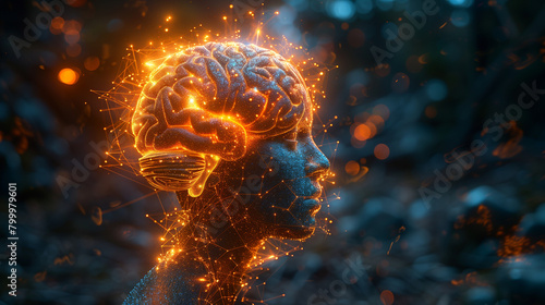 glowing brain, creative ide...