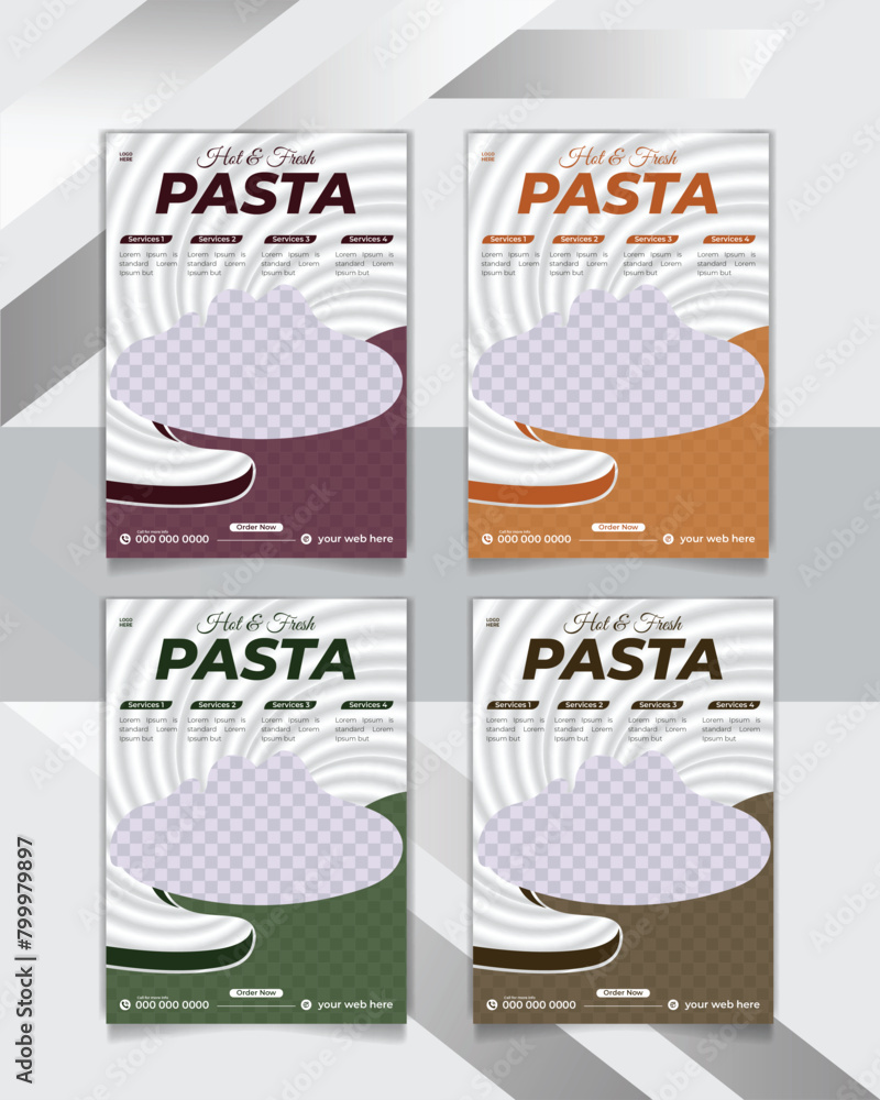 delicious Pasta flyer template and restaurant food menu poster design