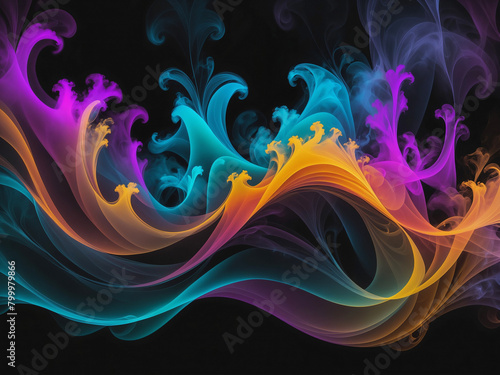 Colorful spiral with a black background © magann