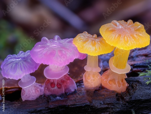 Mysterious glowing mushrooms created with Generative AI