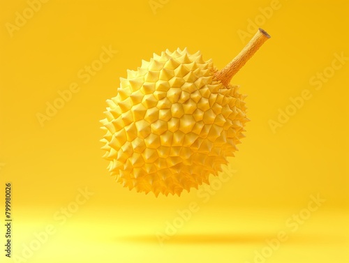 Durian Levitation on Colored Background