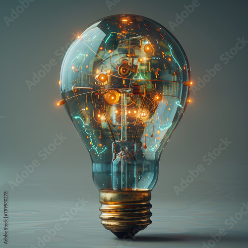 light bulb with mechanic, c...